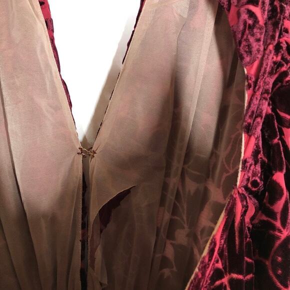 Bronx and Banco Velvet Gown Floral  Open Back Maxi XL - Picture 10 of 14